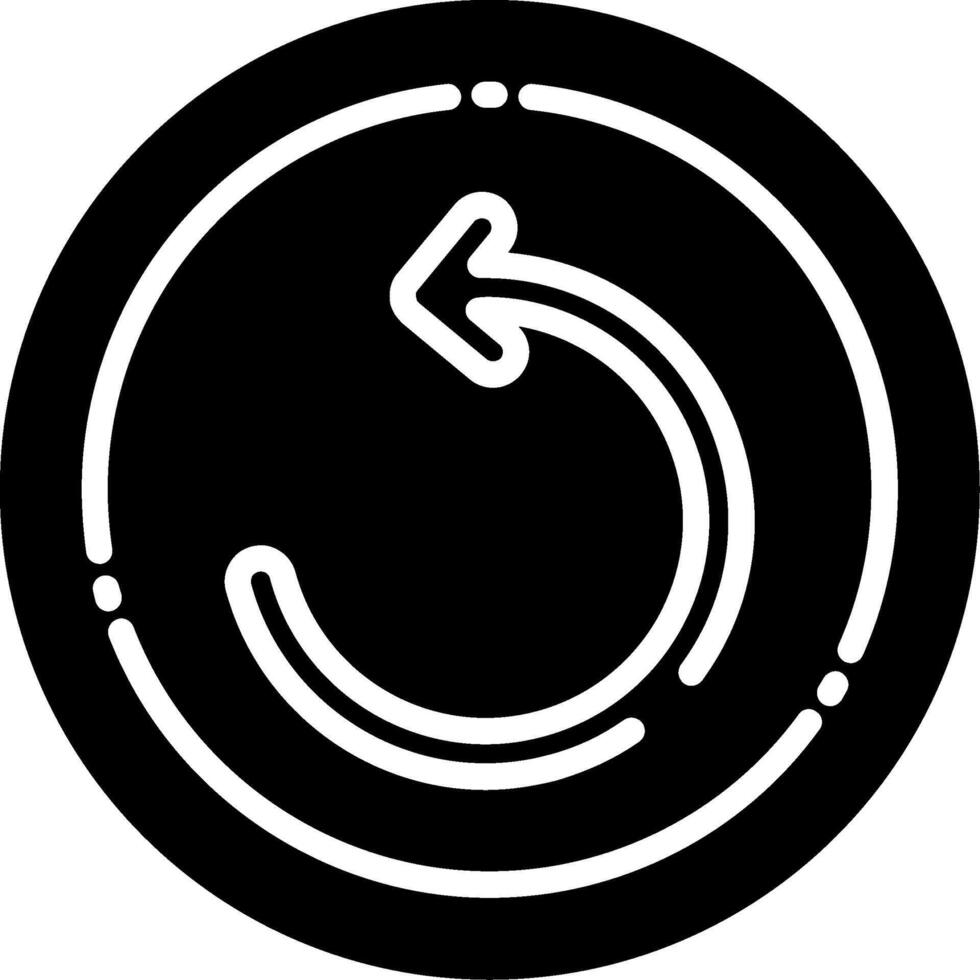 Counterclockwise Circular Arrow Glyph Icon vector