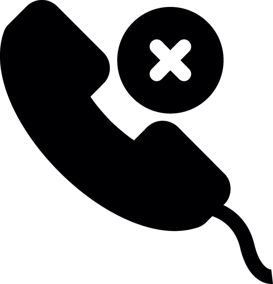 Cancel Call Glyph Icon vector