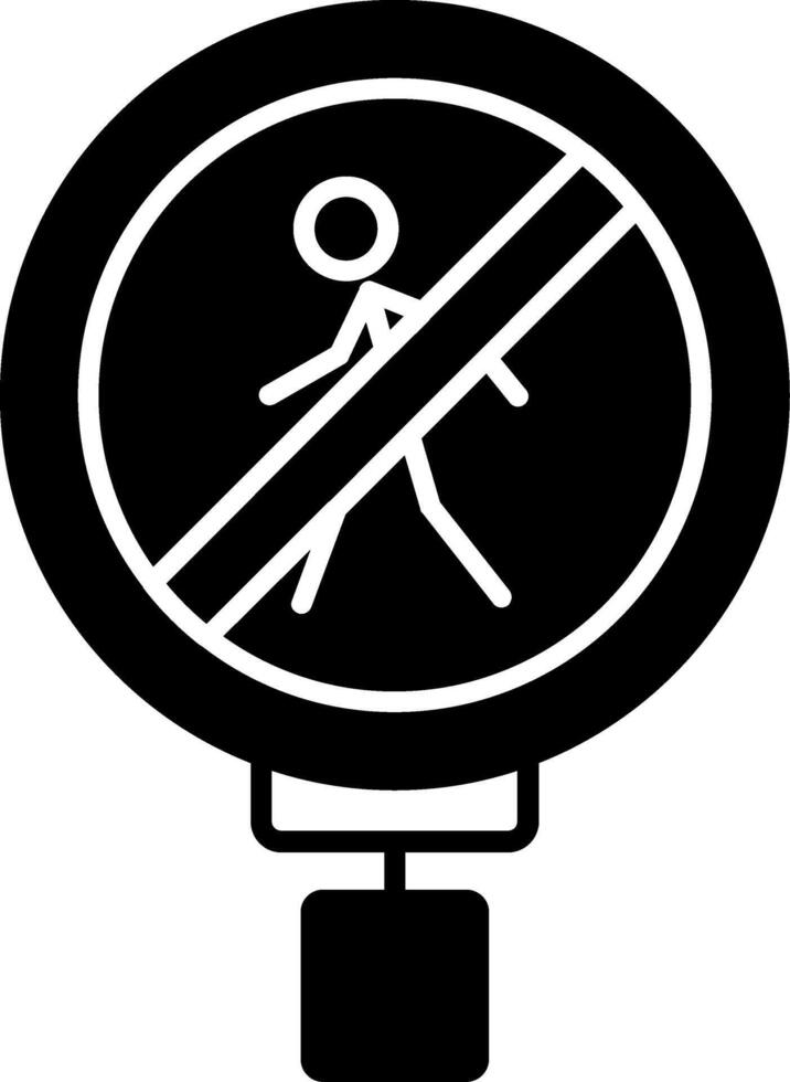 No Pedestrian Crossing Glyph Icon vector