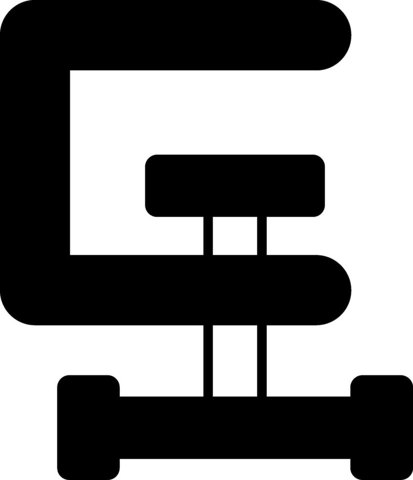 C-Clamp Glyph Icon vector
