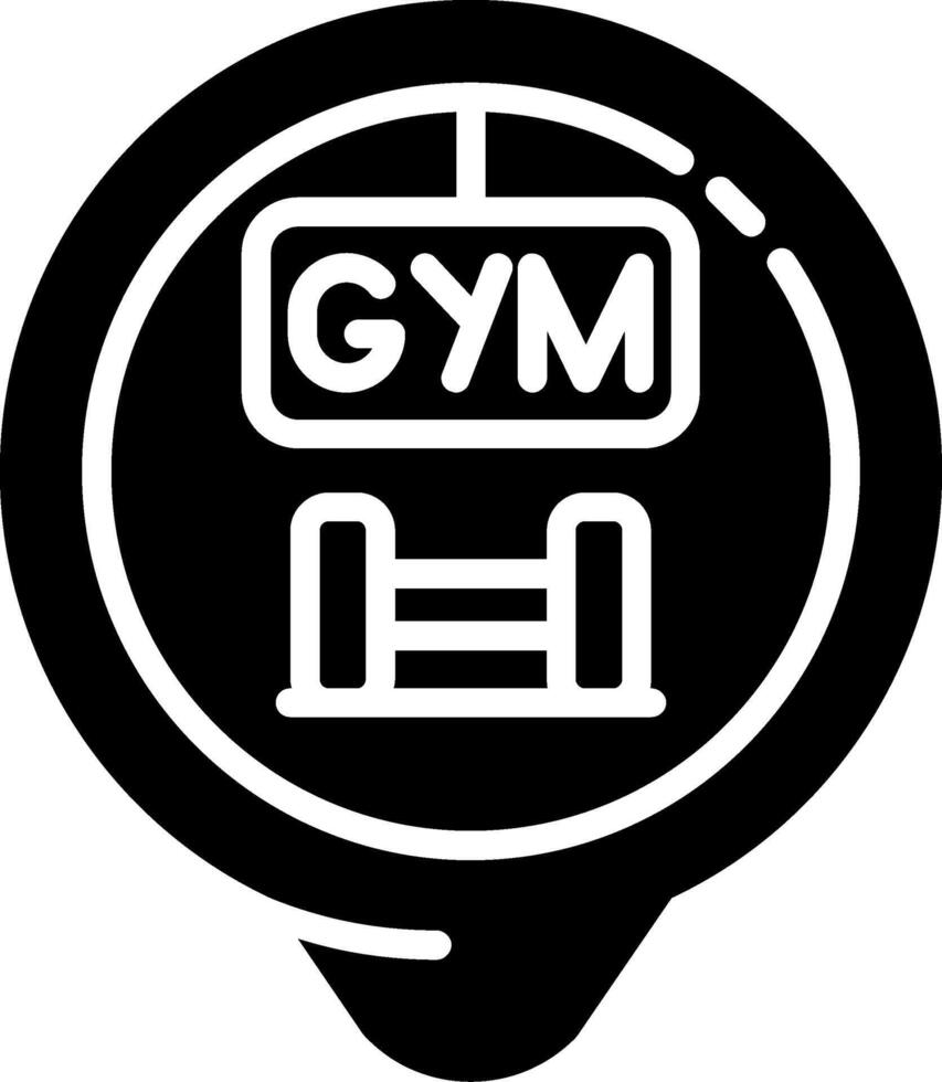 Gym Location Glyph Icon vector