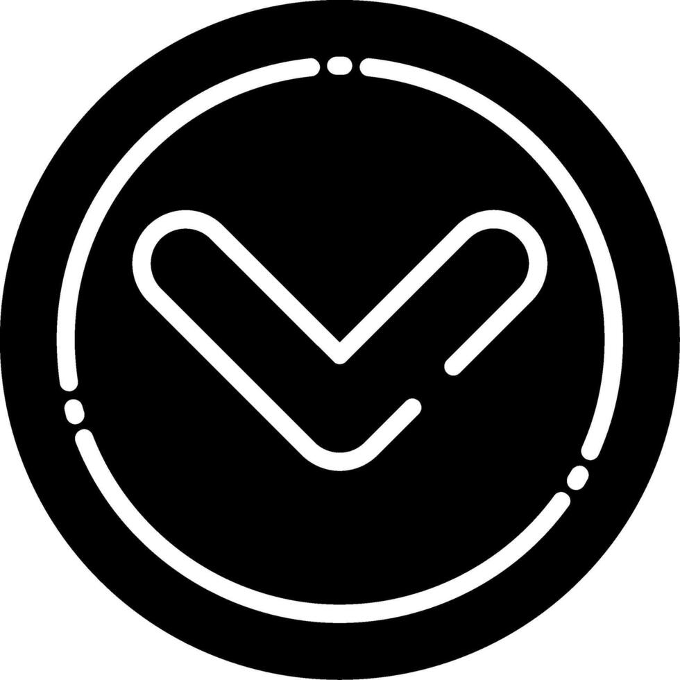 Arrowhead Down Glyph Icon vector