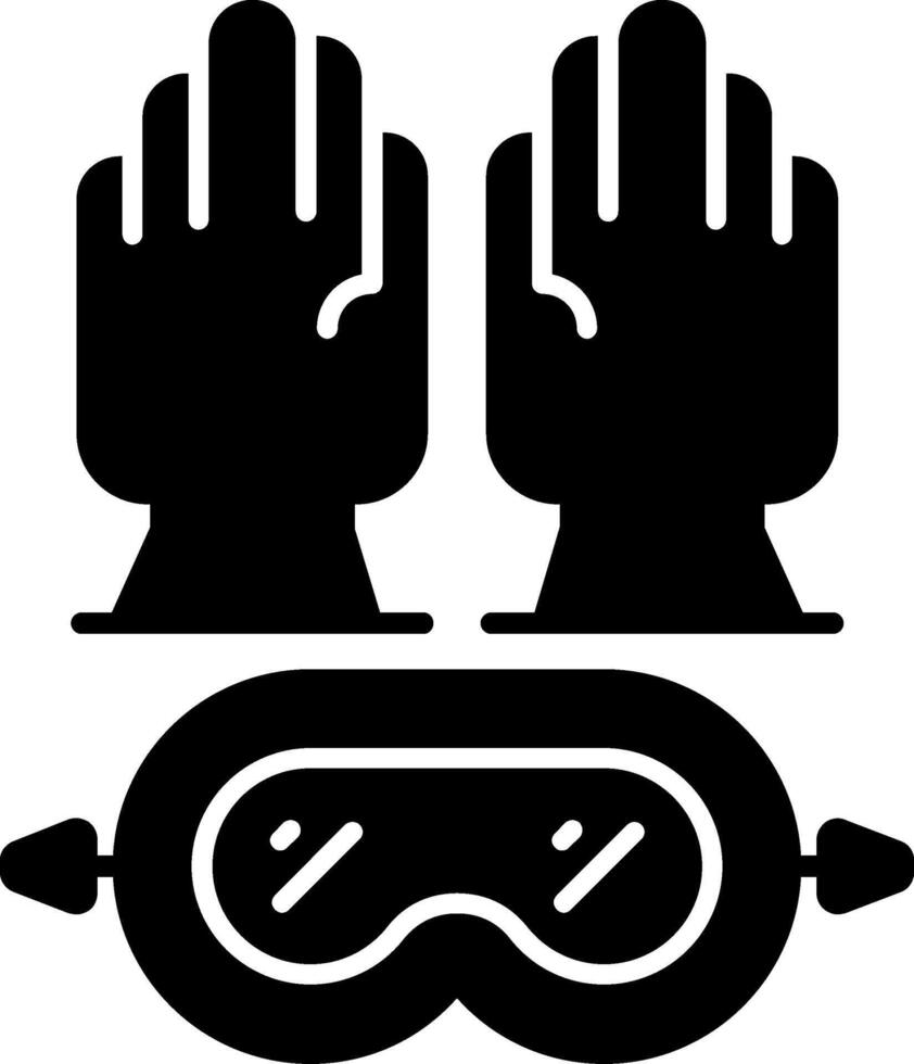 Gloves and goggles icon price 1 credit usd 1 vector
