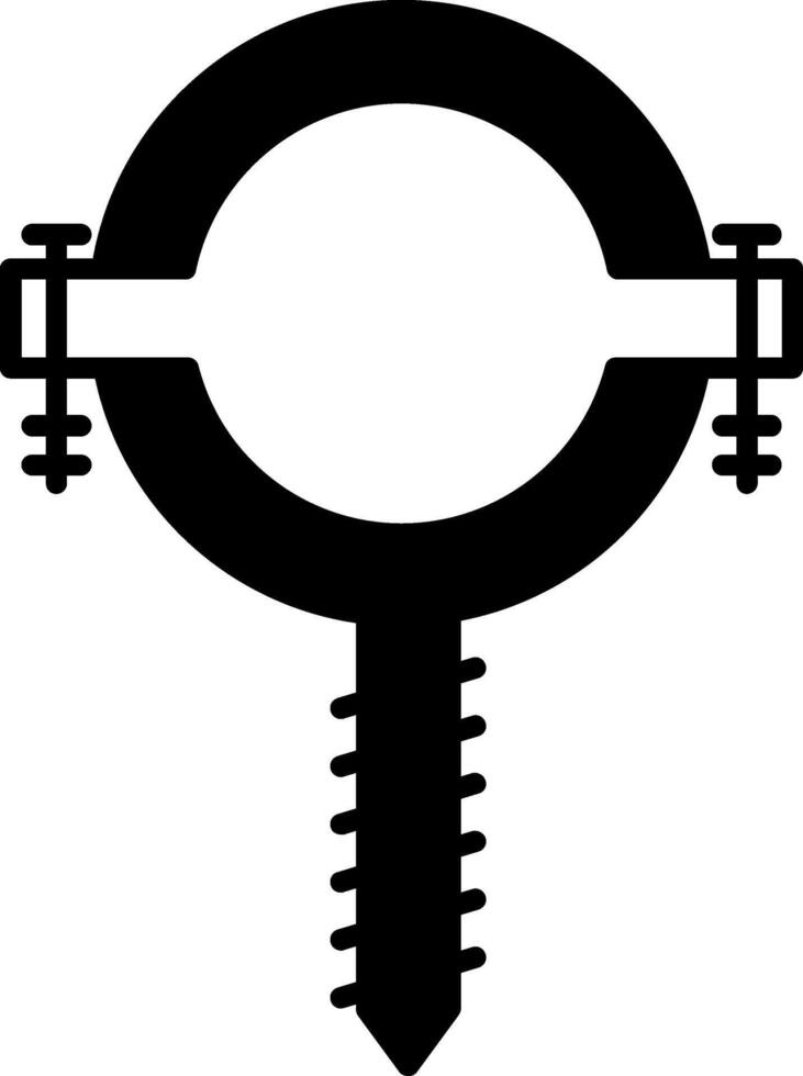 Pipe Clamp Glyph Icon vector