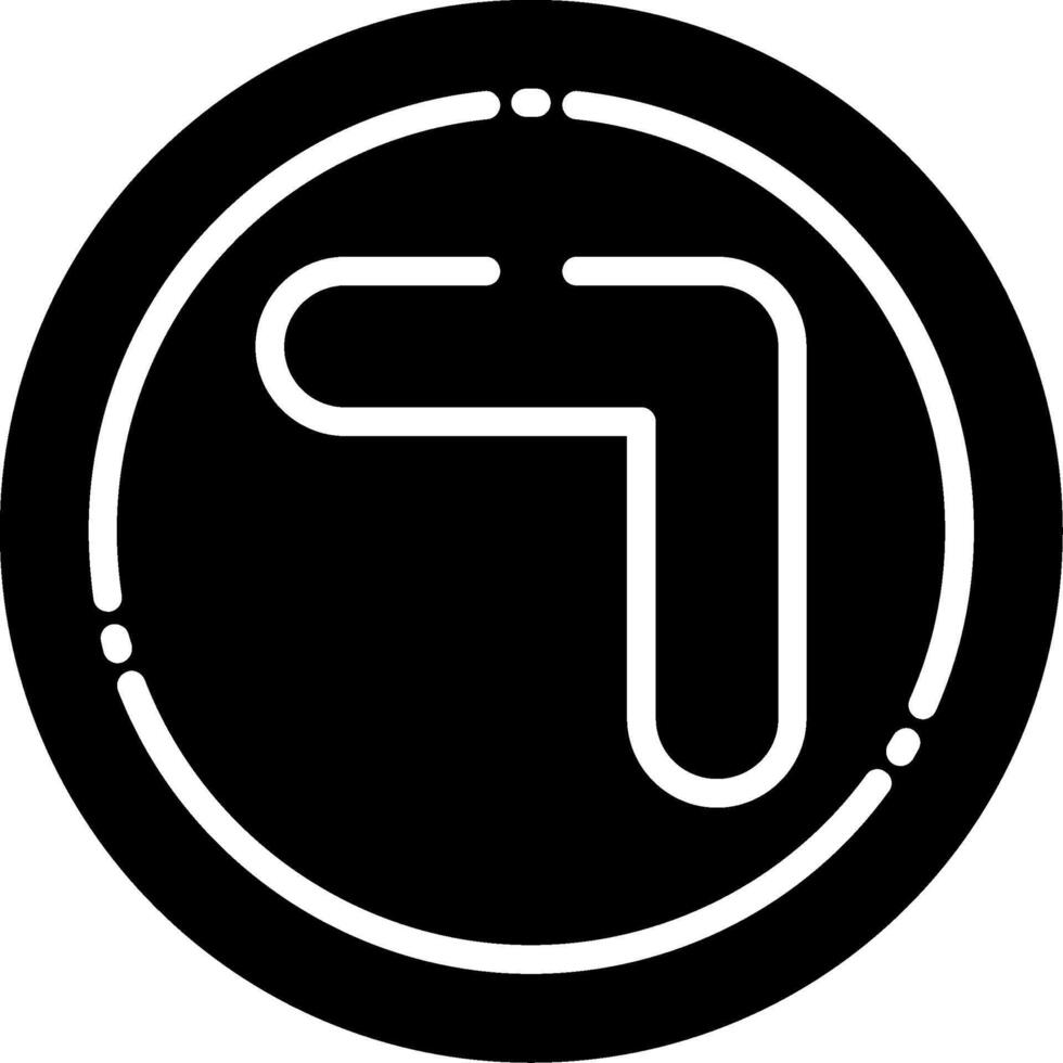 Arrowhead Up-Right Glyph Icon vector