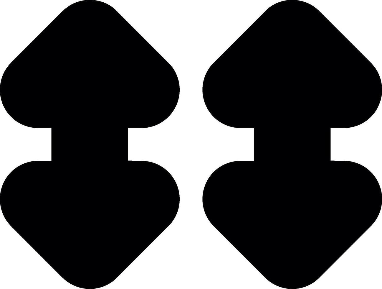 Two Arrows Glyph Icon vector