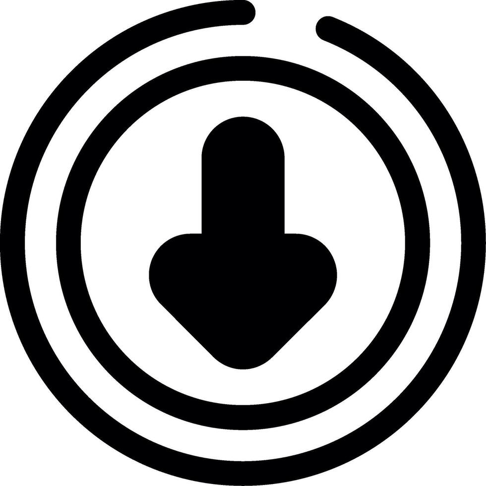 Down Arrow Glyph Icon vector