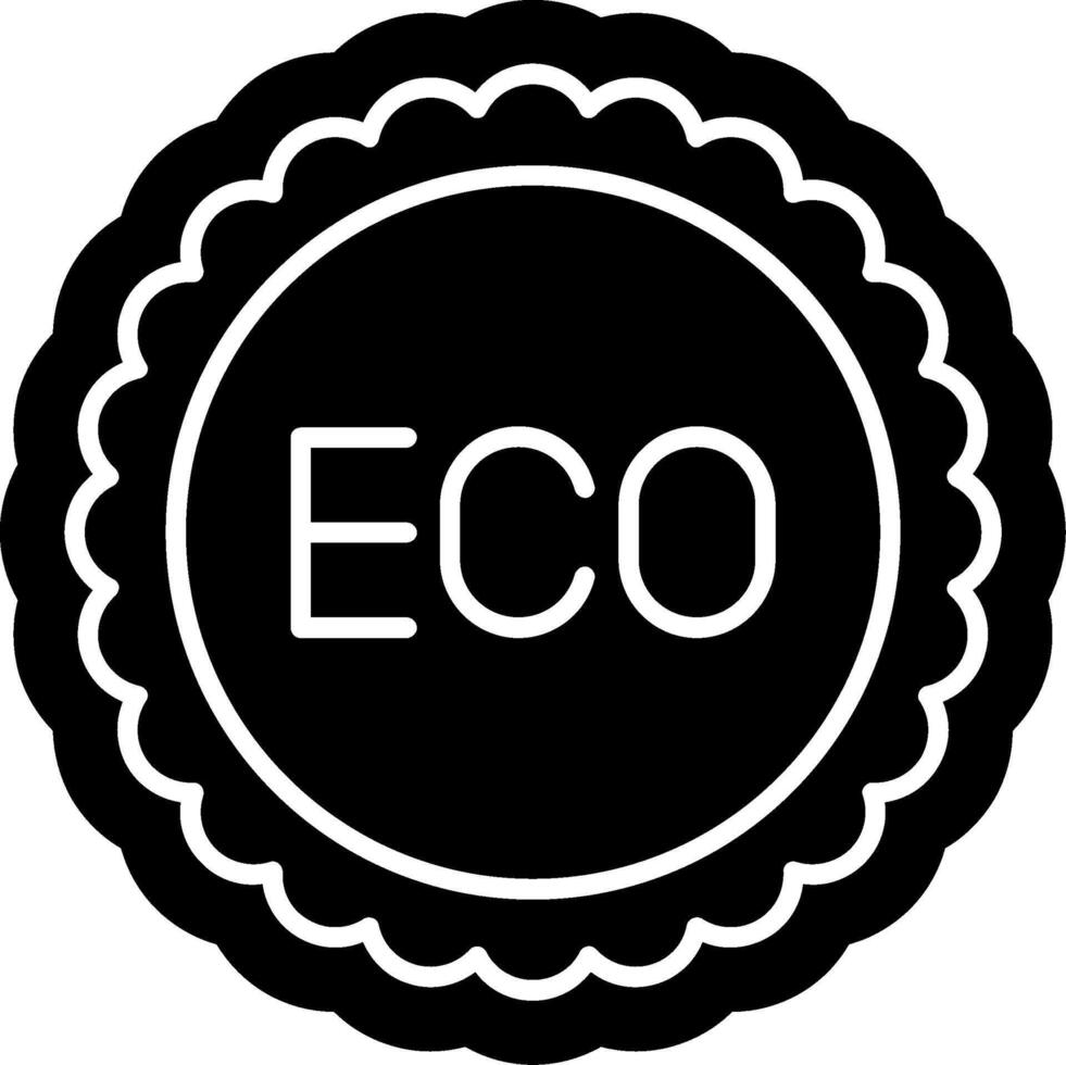 Eco Tag Glyph Icon vector