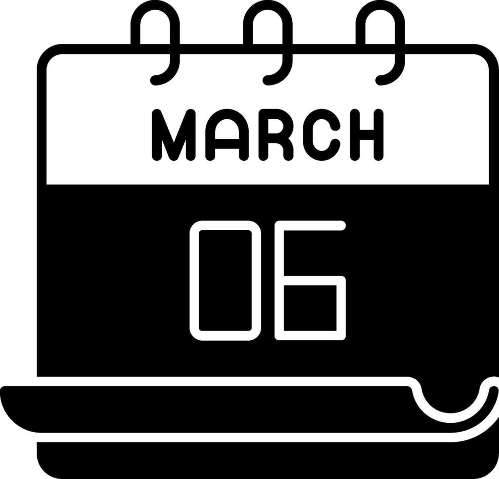 March 6 Icon vector