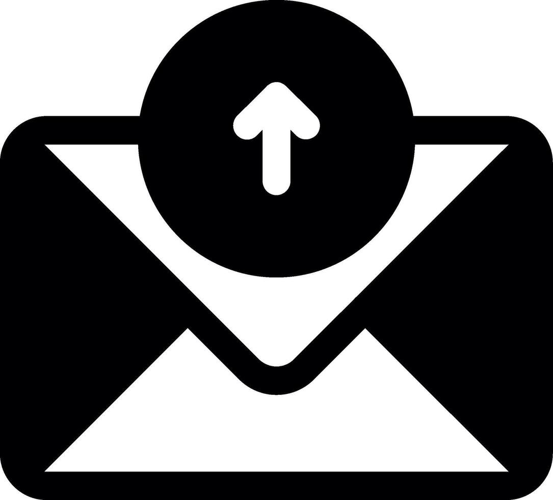 Mail Upload Glyph Icon vector