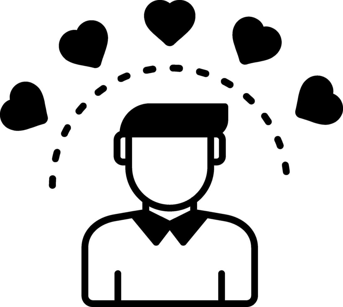 Self-Compassion Glyph Icon vector