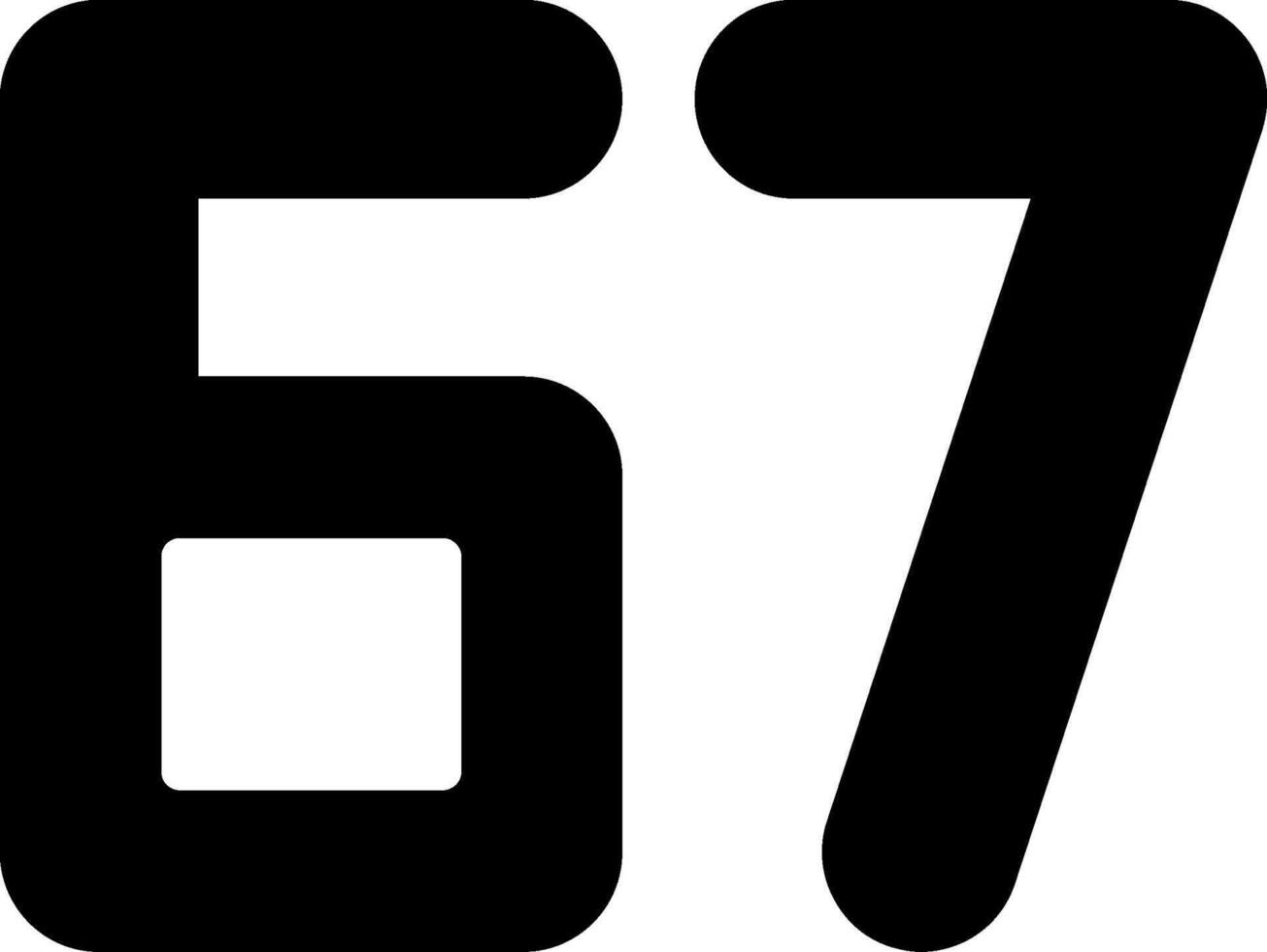 Sixty Seven Glyph Icon vector