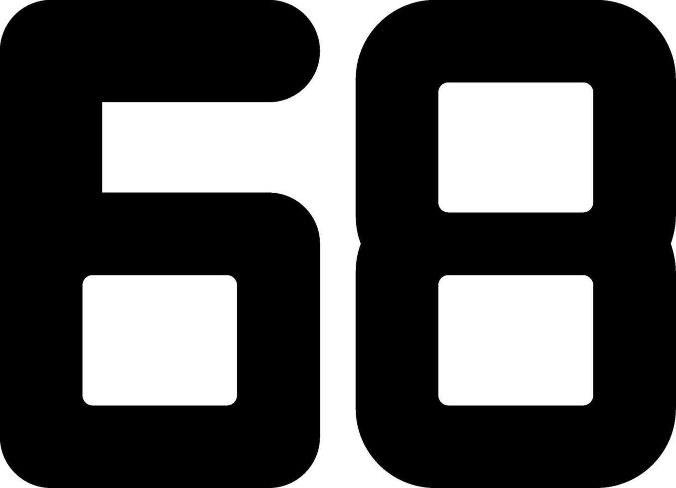 Sixty Eight Glyph Icon vector