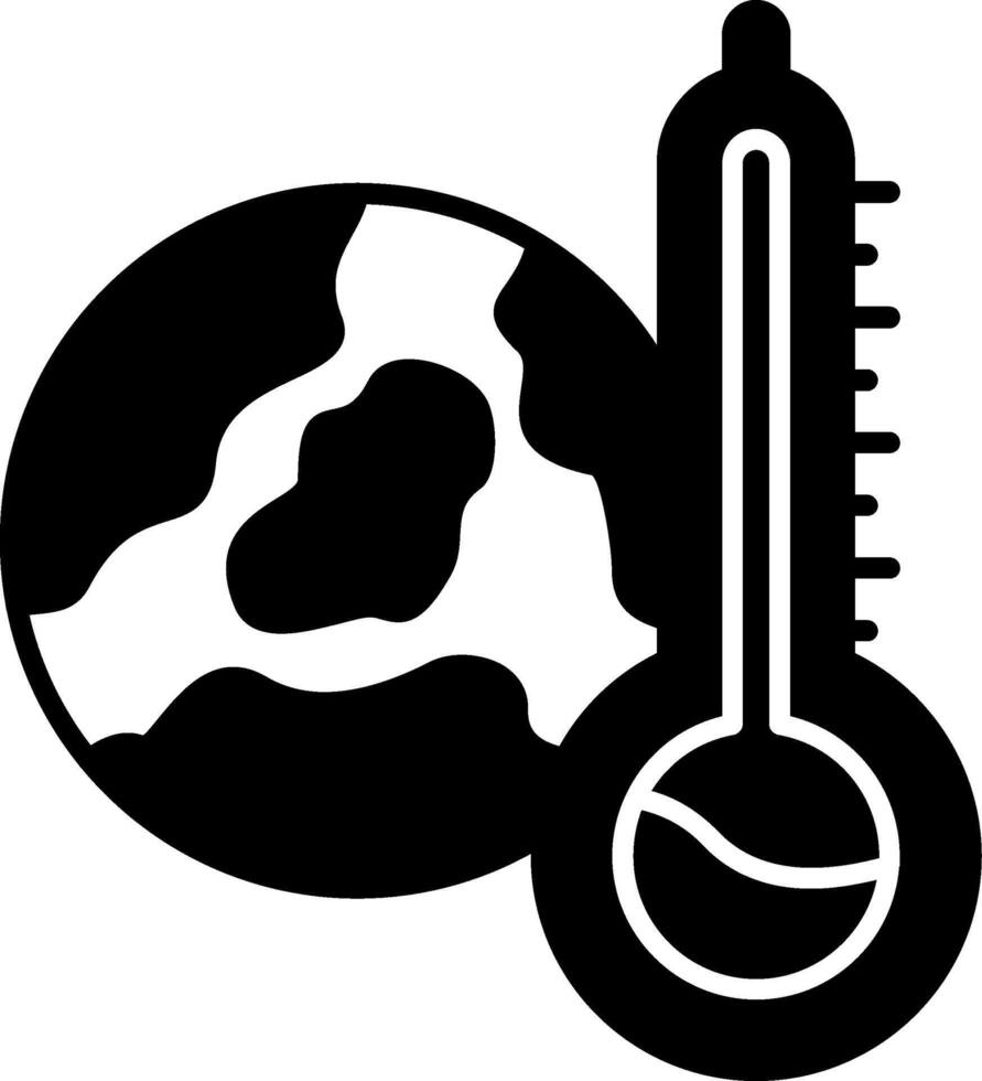 Earth Temperature Glyph Icon vector