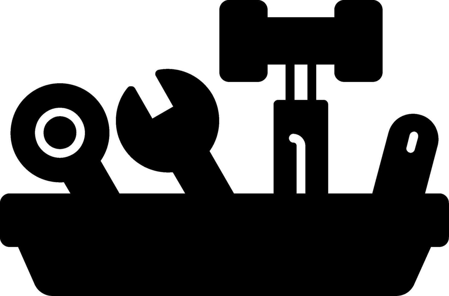 Tool Tray Glyph Icon vector