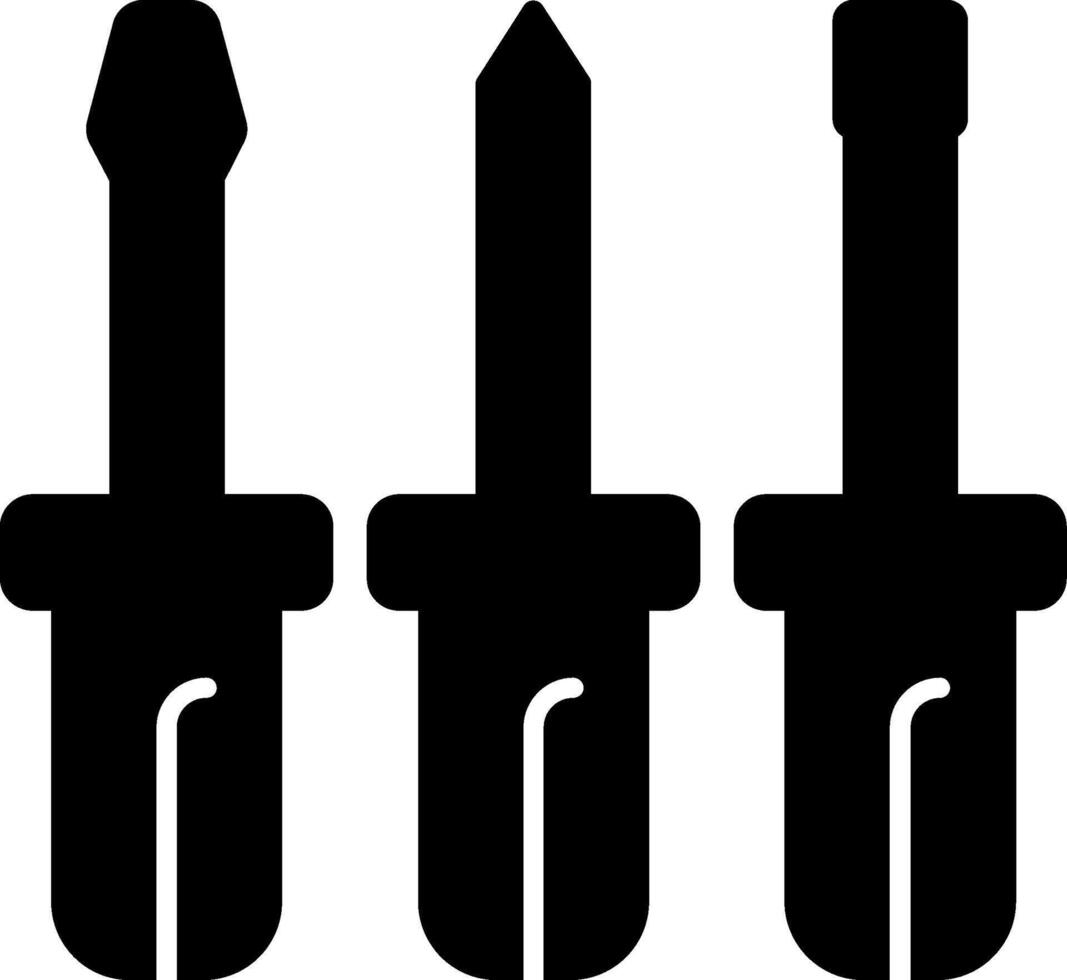 Screwdriver Set Glyph Icon vector