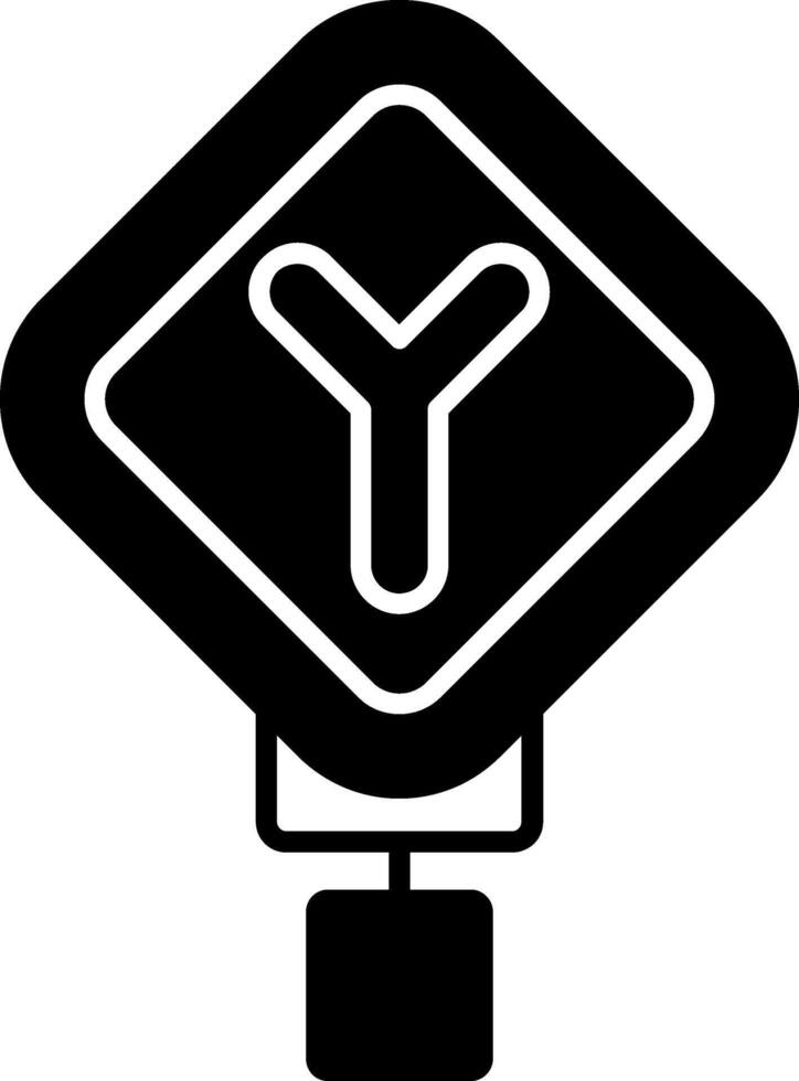 Y Intersection Glyph Icon vector