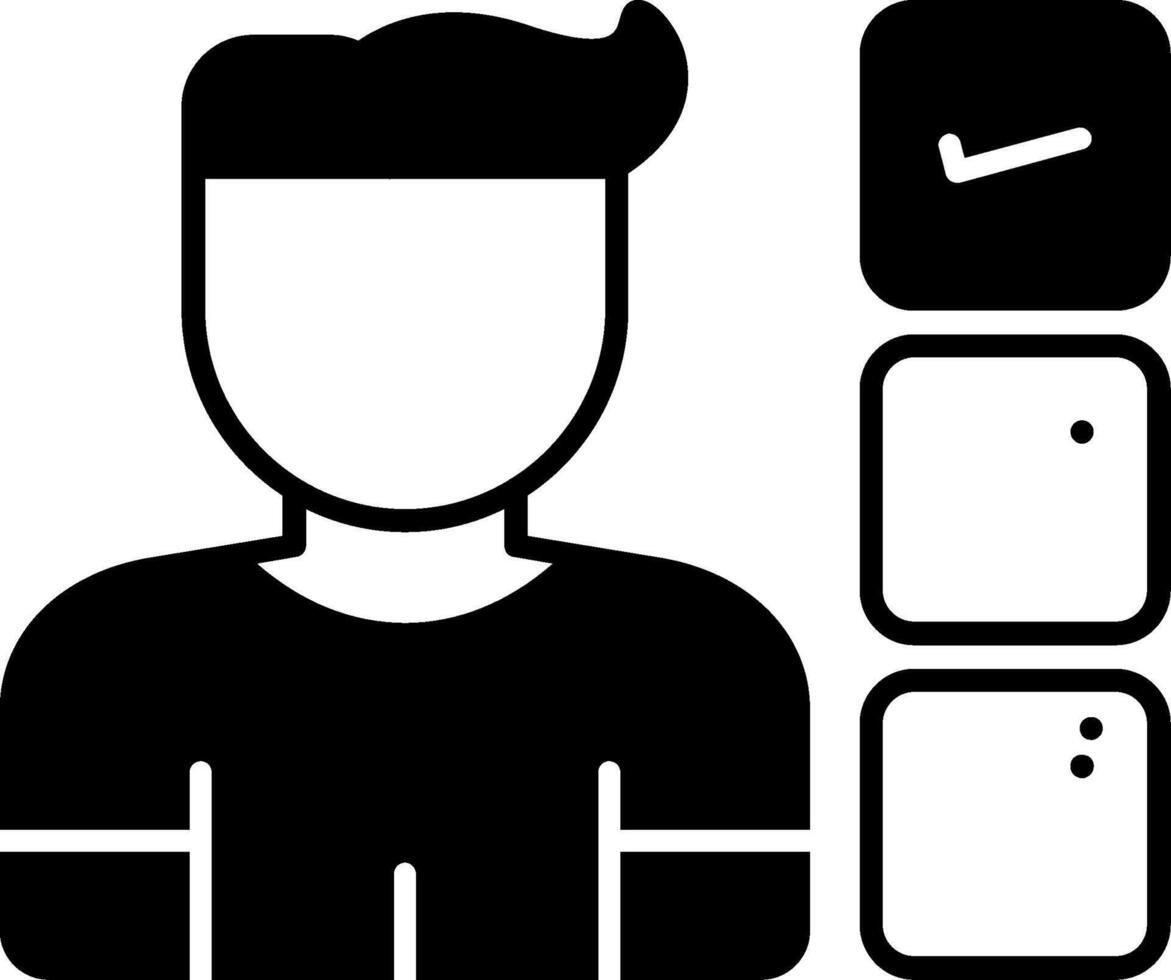 User Score Glyph Icon vector