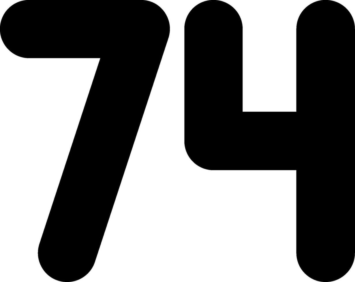 Seventy Four Glyph Icon vector