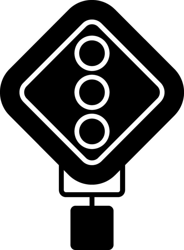 Traffic Signal Ahead Glyph Icon vector