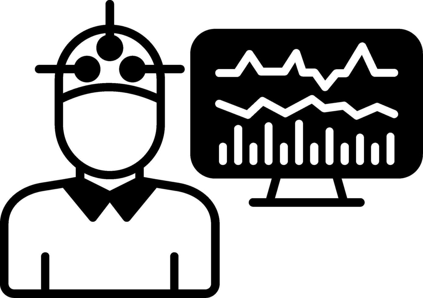 Neurofeedback Therapy Glyph Icon vector