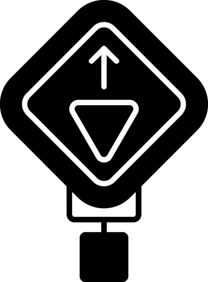 Yield Ahead Glyph Icon vector