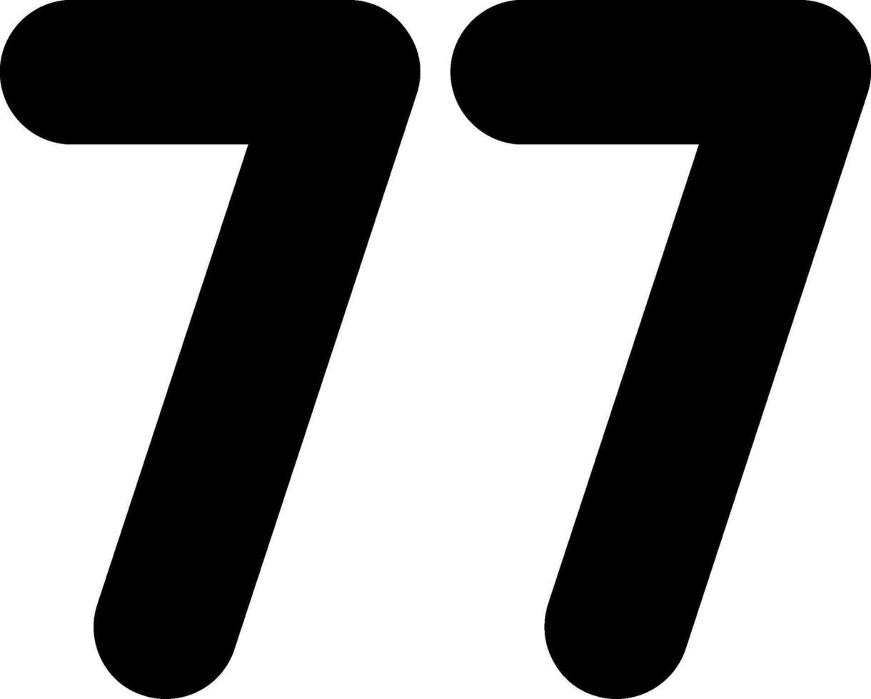 Seventy Seven Glyph Icon vector