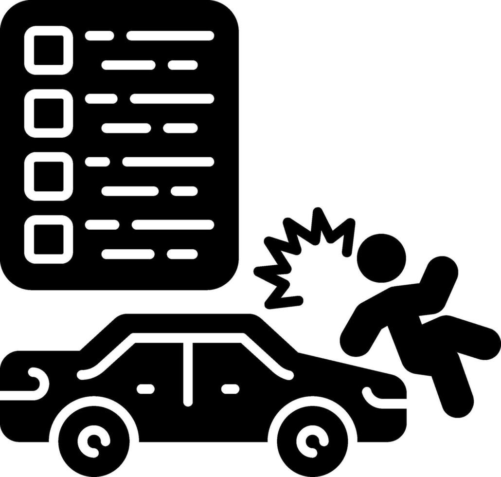 Accident Report Glyph Icon vector