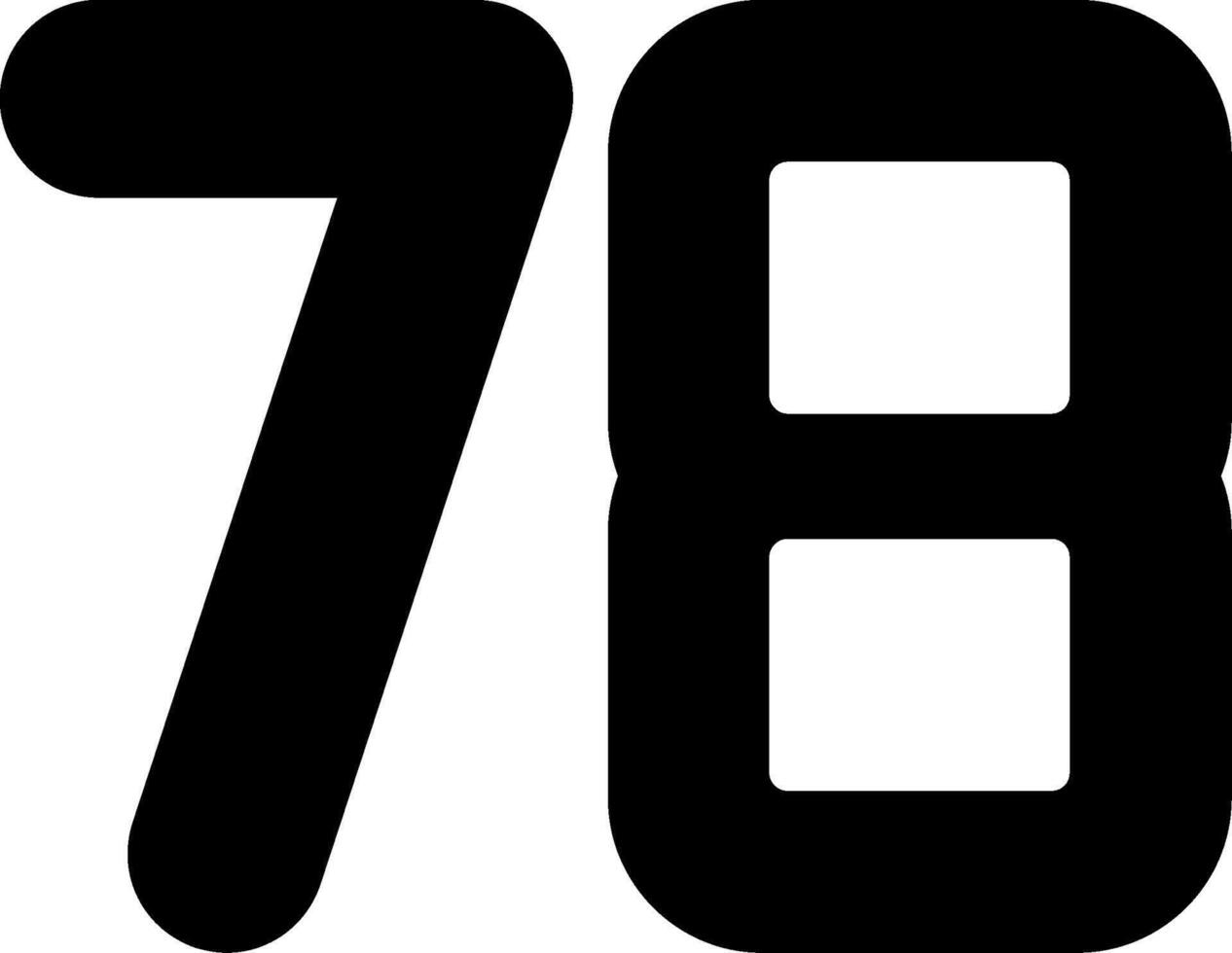 Seventy Eight Glyph Icon vector