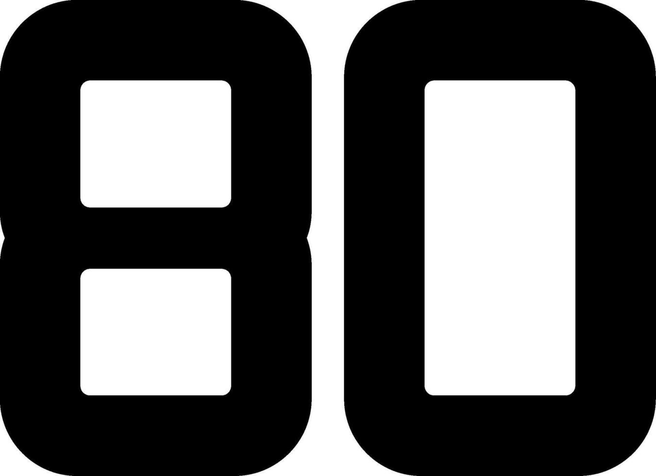 Eighty Glyph Icon vector