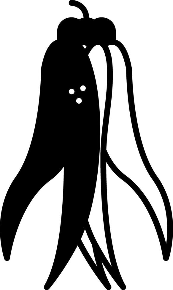 A black and white illustration of a pepper vector