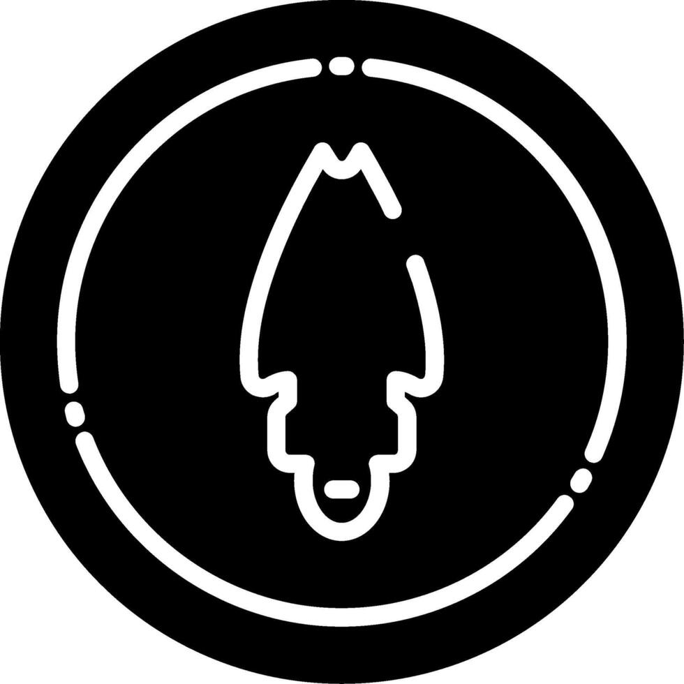 Hollow Arrowhead Glyph Icon vector