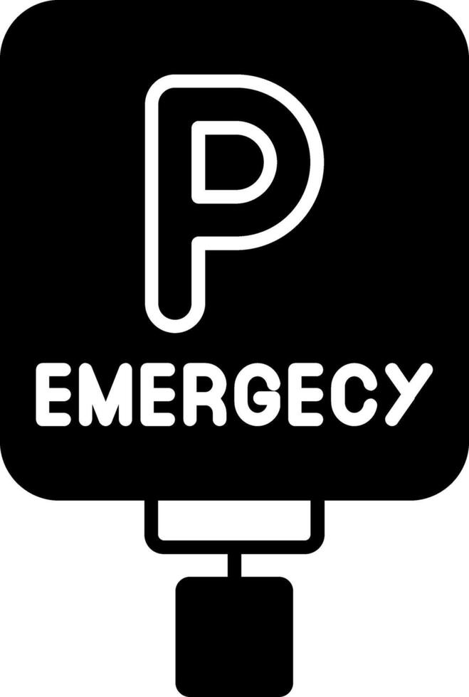 Emergency Parking Only Glyph Icon vector