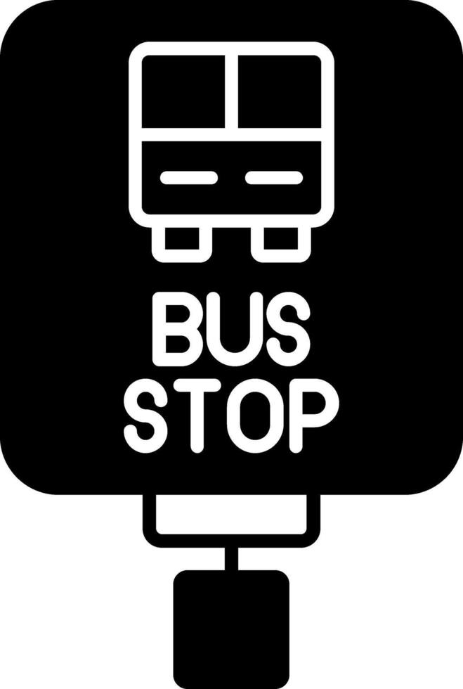 Bus Stop Glyph Icon vector