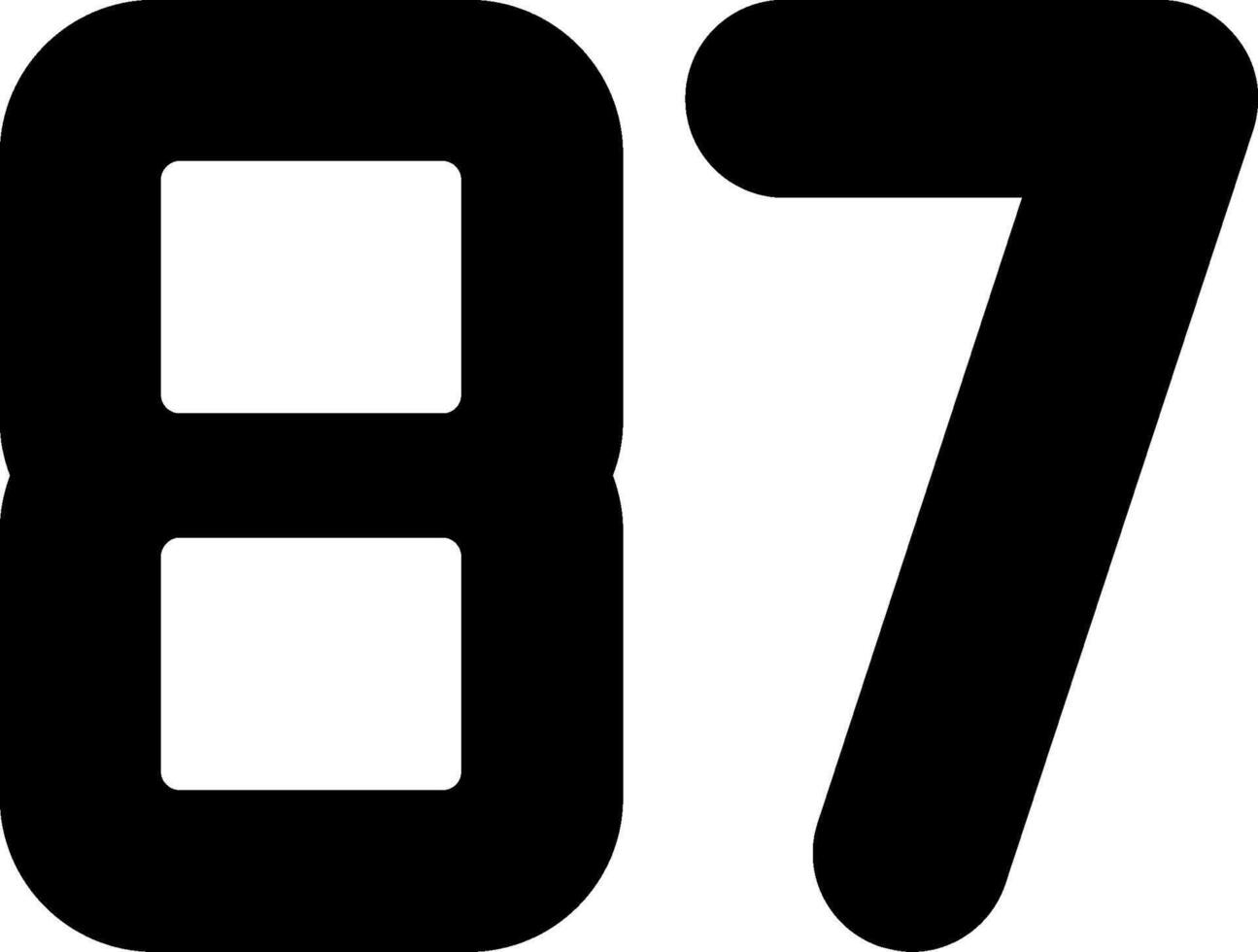 Eighty Seven Glyph Icon vector