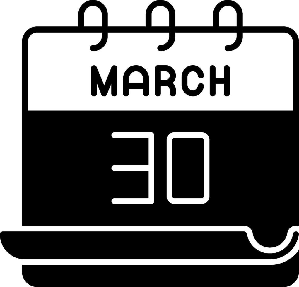 March 30 Icon vector