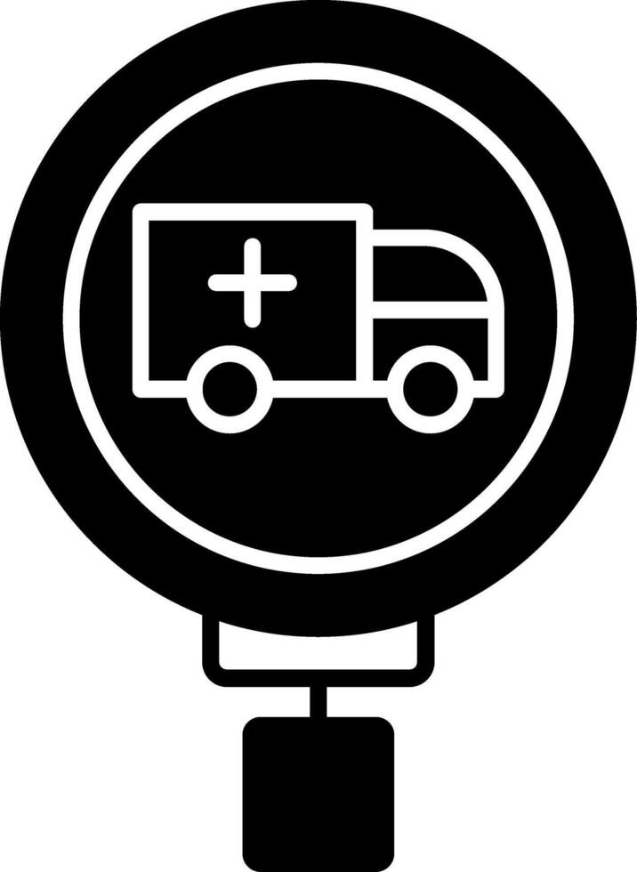 Emergency Vehicle Crossing Glyph Icon vector
