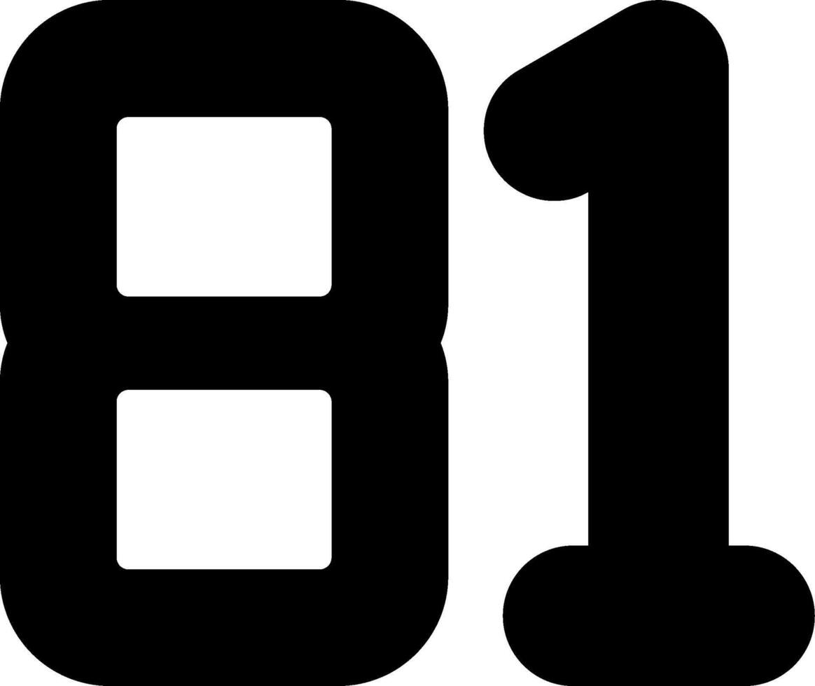 Eighty One Glyph Icon vector