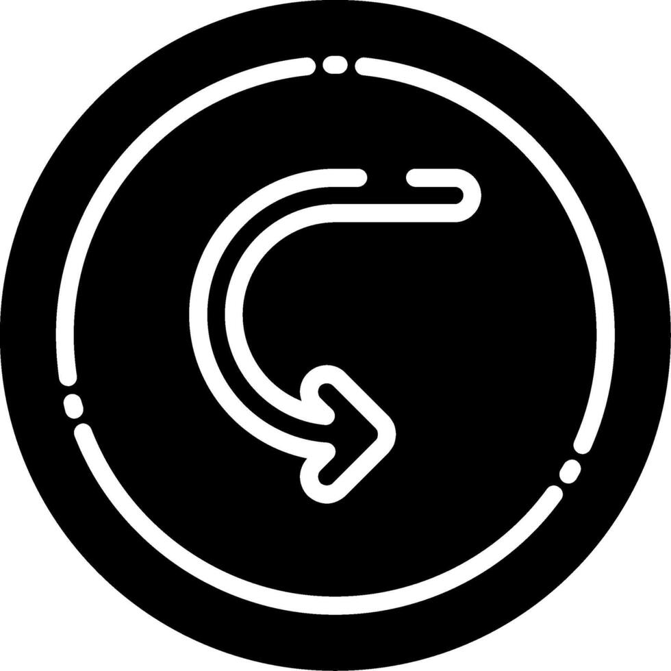 Hooked Arrow Glyph Icon vector