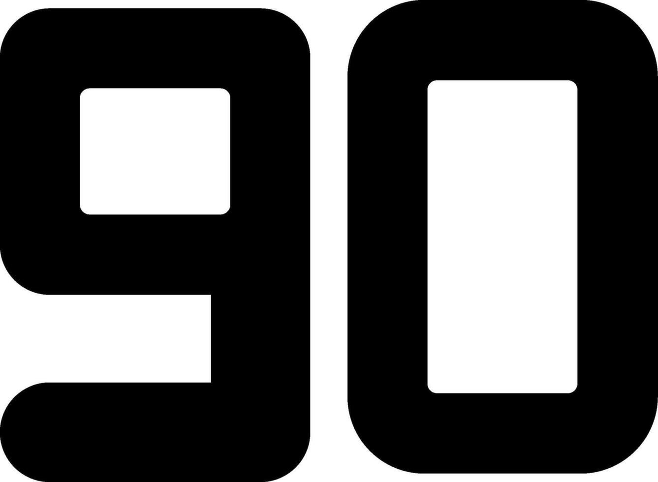 Ninety Glyph Icon vector