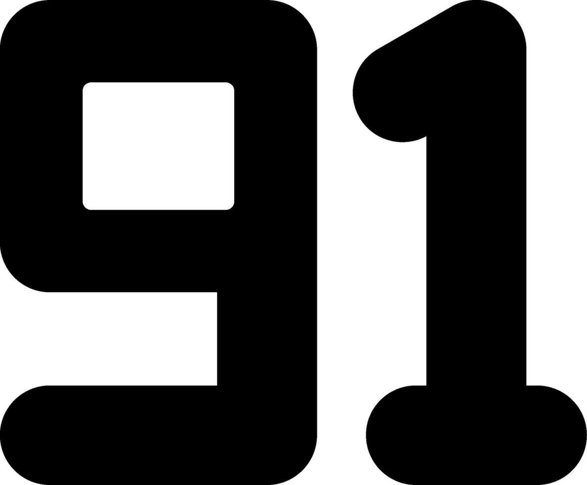 Ninety One Glyph Icon vector
