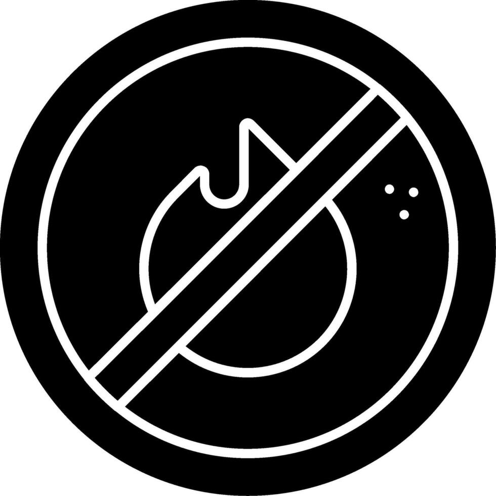 Do Not Expose To Flames Glyph Icon vector
