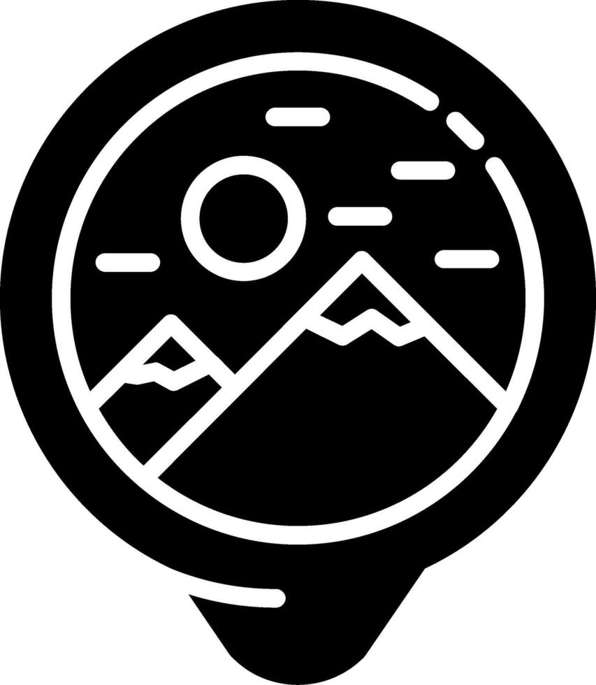 Mountains Location Glyph Icon vector