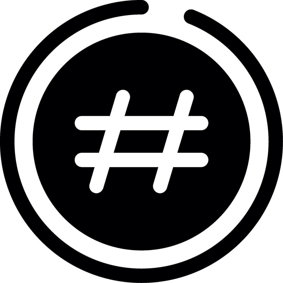 Hashtag Glyph Icon vector