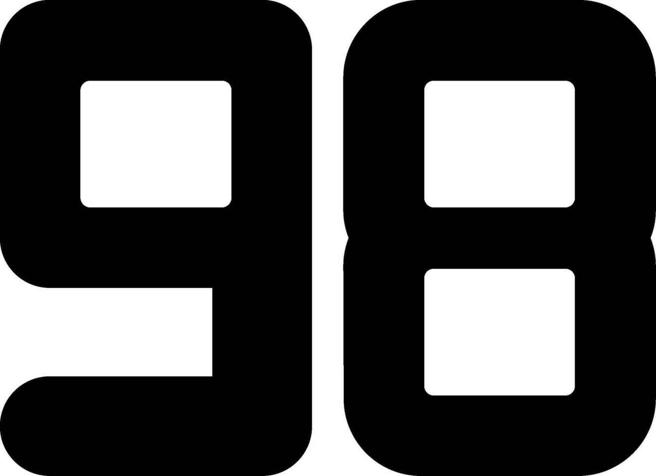 Ninety Eight Glyph Icon vector
