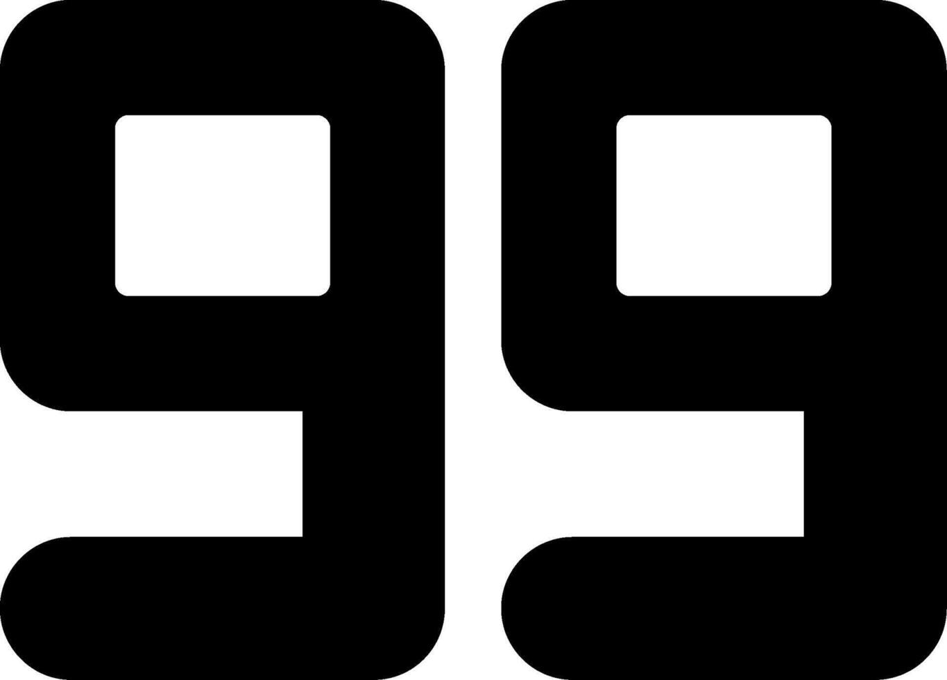 Ninety Nine Glyph Icon vector