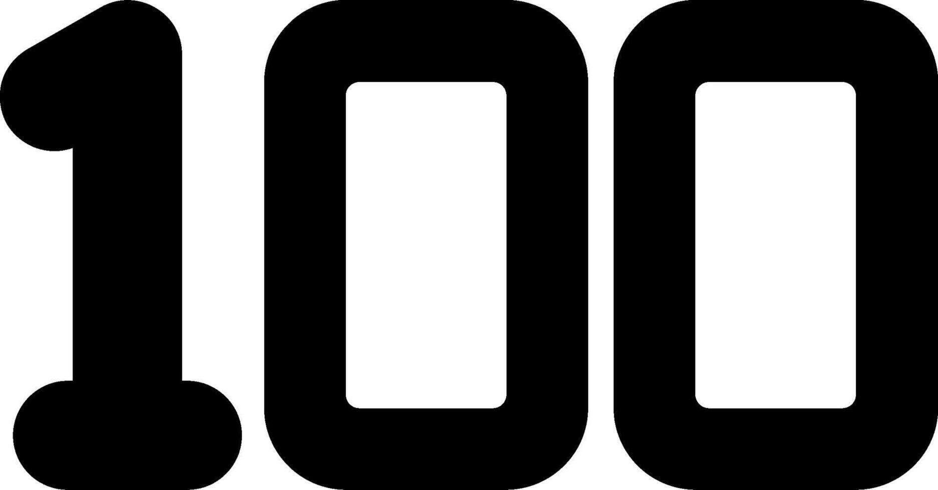 One Hundred Glyph Icon vector