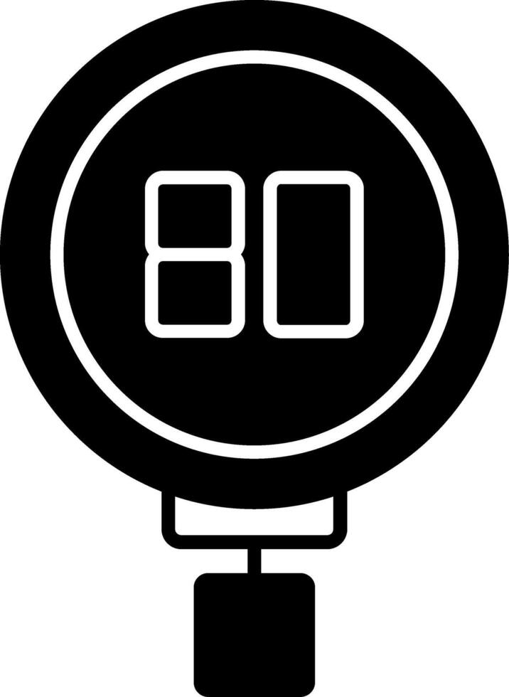 Speed Limit 80 Glyph Icon vector