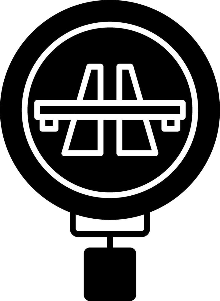 Toll Bridge Glyph Icon vector