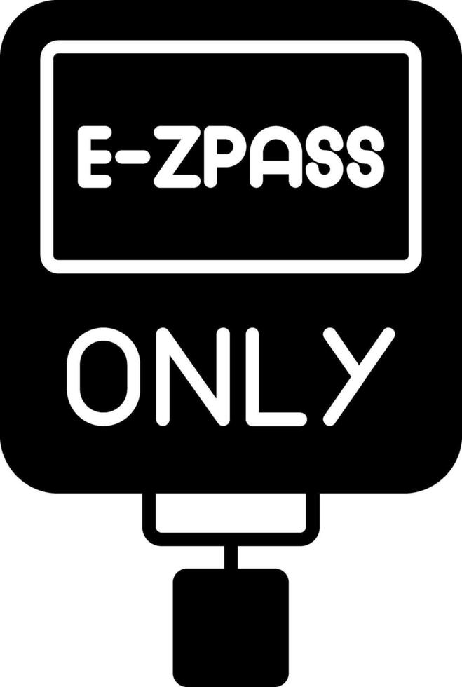 E-ZPass Only Glyph Icon vector